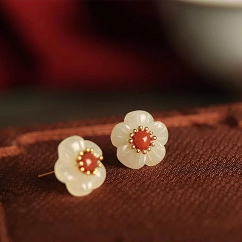 "Jade Frost Plum" Vermeil Earrings