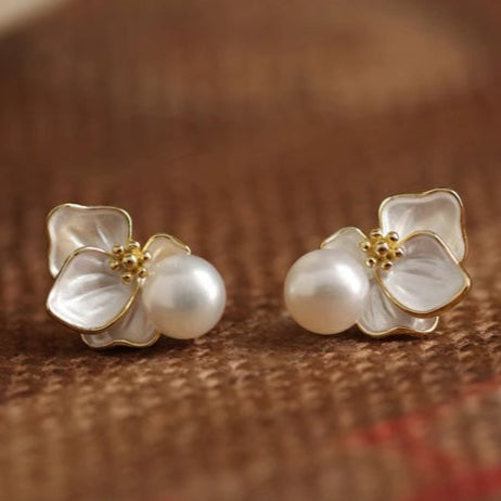 "Silk Orchid Whisper" Vermeil Earrings