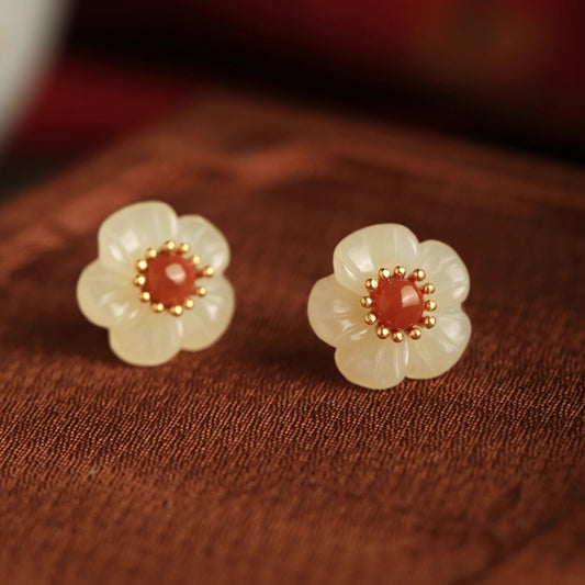"Jade Frost Plum" Vermeil Earrings